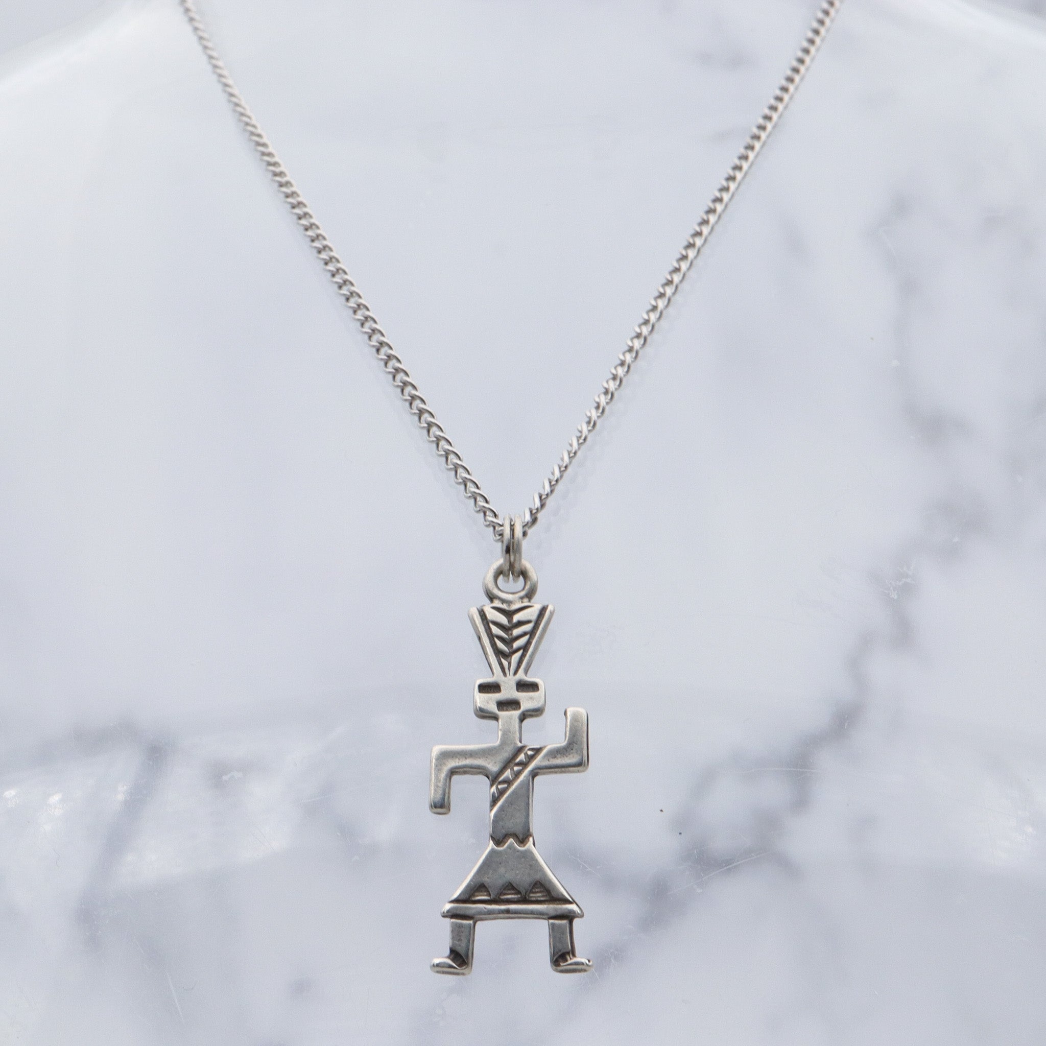 Vintage Native American sterling Kachina doll dancer pendant